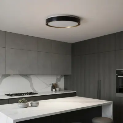 Alternative view of kelvo® BARCHETTA KLV-101-0266-V2 Φωτιστικό Οροφής LED 72W 7200lm 120° AC 220-240V IP20 Ρυθμιζόμενο Λευκό CCT με Χειριστήριο από 2700K έως 6000K Dimmable - Lumileds SMD Chip - Μαύρο & Σαμπανιζέ Χρυσό Ματ - Μ48 x Π48 x Υ8.2cm - 3 Χρόνια Εγγύηση