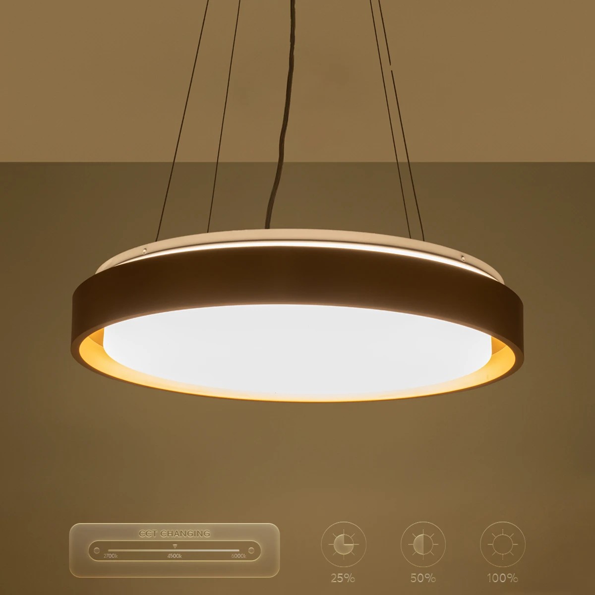 kelvo® BARCHETTA KLV-101-0268 Κρεμαστό Φωτιστικό Οροφής LED 72W 7200lm 120° AC 220-240V IP20 Ρυθμιζόμενο Λευκό CCT με Χειριστήριο από 2700K έως 6000K Dimmable - Lumileds SMD Chip - Σαμπανιζέ Χρυσό Ματ - Μ48 x Π48 x Υ8.2cm - 3 Χρόνια Εγγύηση - Image 17
