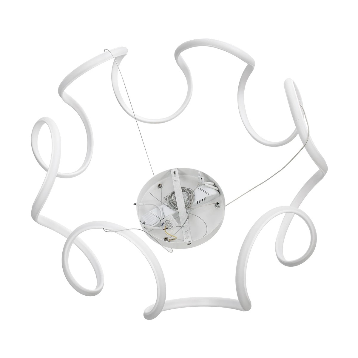 kelvo® TARANTULA KLV-101-0270 Κρεμαστό Φωτιστικό Οροφής LED 120W 12000lm 360° AC 220-240V IP20 Ρυθμιζόμενο Λευκό CCT με Χειριστήριο από 2700K έως 6000K Dimmable - Lumileds SMD Chip - Λευκό Ματ - Μ78 x Π78 x Υ31.5cm - 3 Χρόνια Εγγύηση - Image 8