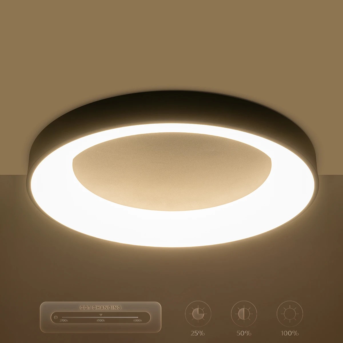 kelvo® SALEM KLV-101-0281 Φωτιστικό Οροφής LED 105W 10500lm 120° AC 220-240V IP20 Ρυθμιζόμενο Λευκό CCT με Χειριστήριο από 2700K έως 6000K Dimmable - Lumileds SMD Chip - Μαύρο Ματ - Μ60 x Π60 x Υ9.5cm - 3 Χρόνια Εγγύηση - Image 13