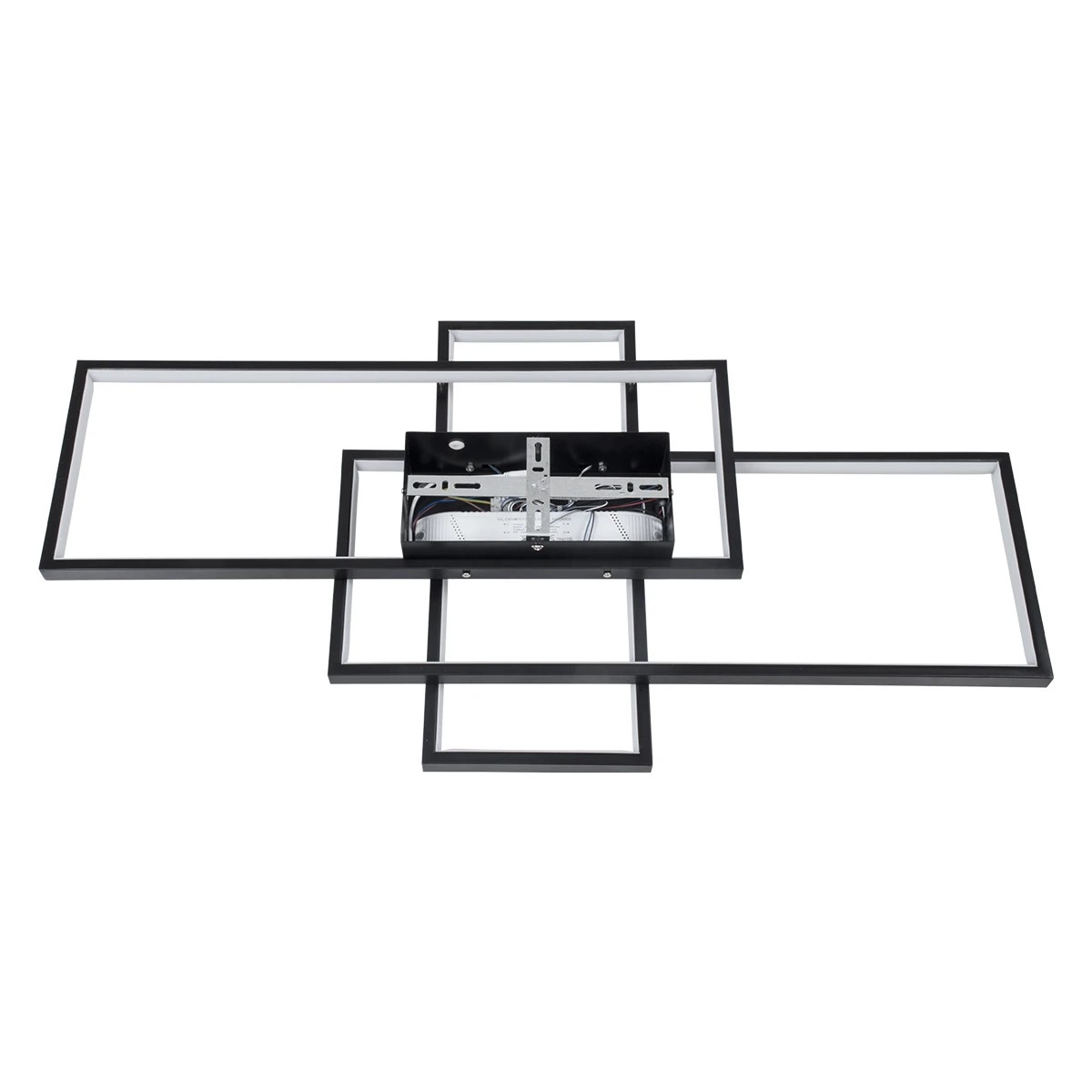 kelvo® QUADRA KLV-101-0293 Φωτιστικό Οροφής LED 100W 10000lm 120° AC 220-240V IP20 Ρυθμιζόμενο Λευκό CCT με Χειριστήριο από 2700K έως 6000K Dimmable - Lumileds SMD Chip - Μαύρο Ματ - Μ85 x Π45 x Υ9cm - 3 Χρόνια Εγγύηση - Image 6