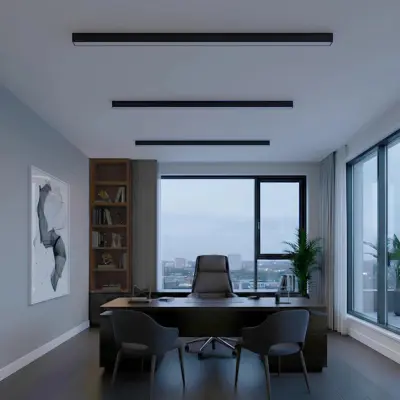 Alternative view of kelvo® ORION KLV-101-0362-V2 Γραμμικό Φωτιστικό Οροφής LED 72W 7200lm 120° AC 220-240V IP20 Ρυθμιζόμενο Λευκό CCT με Χειριστήριο από 2700K έως 6000K Dimmable - Lumileds SMD Chip - Μαύρο Ματ - Μ120 x Π5.5 x Υ7cm - 3 Χρόνια Εγγύηση