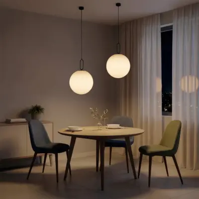 kelvo® BELLISSIMO KLV-101-0375 Κρεμαστό Φωτιστικό Οροφής για Λάμπα με Ντουί E27 AC 220-240V IP20 - Μαύρο Ματ & Λευκό - Μ40 x Π40 x Υ62cm