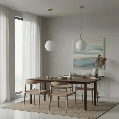 Alternative view of kelvo® BELLISSIMO KLV-101-0377 Κρεμαστό Φωτιστικό Οροφής για Λάμπα με Ντουί E27 AC 220-240V IP20 - Χρυσό Βούρτσας Πλατίνα & Λευκό - Μ30 x Π30 x Υ52cm