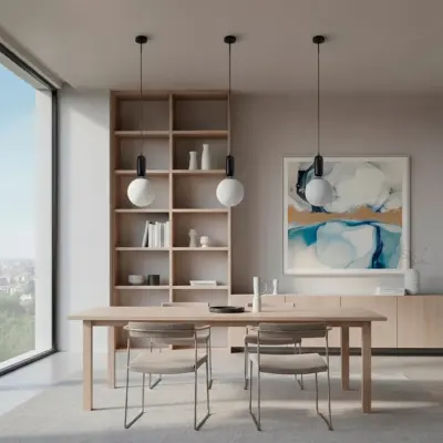 Alternative view of kelvo® ESTETICO KLV-101-0379 Κρεμαστό Φωτιστικό Οροφής για Λάμπα με Ντουί E27 AC 220-240V IP20 - Μαύρο Ματ & Λευκό - Μ20 x Π20 x Υ38cm