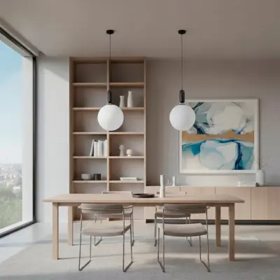 Alternative view of kelvo® ESTETICO KLV-101-0380 Κρεμαστό Φωτιστικό Οροφής για Λάμπα με Ντουί E27 AC 220-240V IP20 - Μαύρο Ματ & Λευκό - Μ30 x Π30 x Υ48cm