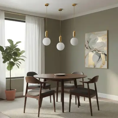 Alternative view of kelvo® ESTETICO KLV-101-0382 Κρεμαστό Φωτιστικό Οροφής για Λάμπα με Ντουί E27 AC 220-240V IP20 - Χρυσό Βούρτσας Πλατίνα & Λευκό - Μ20 x Π20 x Υ38cm