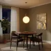 kelvo® ESTETICO KLV-101-0384 Κρεμαστό Φωτιστικό Οροφής για Λάμπα με Ντουί E27 AC 220-240V IP20 - Χρυσό Βούρτσας Πλατίνα & Λευκό - Μ40 x Π40 x Υ58cm
