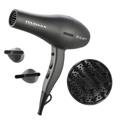 Επαγγελματικό Σεσουάρ Μαλλιών Telemax BELLA - 2200W Ανθρακί