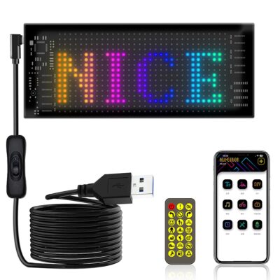 LEDTM® MATRIX GLB-106-0001 Εύκαμπτη Κυλιόμενη Ψηφιακή Επιγραφή 17.3x7cm P4 32x16 Pixel LED 10W DC 5V 2A με USB 2.0 Αδιάβροχο IP65 Πολύχρωμο RGB - Bluetooth Control μέσω iPIXEL APP - Μ17.3 x Π0.2 x Υ7cm - 2 Χρόνια Εγγύηση