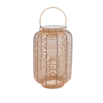 LEDTM® GRAMBIAN 02304 Boho Επιδαπέδιο Φωτιστικό LED 5W 200lm 180° με Ενσωματωμένο Φωτοβολταϊκό Panel 6V 1W & Επαναφορτιζόμενη Μπαταρία Li-ion 3.2V 1000mAh Αδιάβροχο IP65 Θερμό Λευκό 2700K - Sanan SMD Chip - Μπεζ - Μ30 x Π30 x Υ48cm - 2 Χρόνια Εγγύηση
