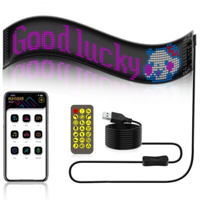 LEDTM® MATRIX GLB-106-0003 Εύκαμπτη Κυλιόμενη Ψηφιακή Επιγραφή 59.5x12cm P6 96x16 Pixel LED 10W DC 5V 2A με USB 2.0 Αδιάβροχο IP65 Πολύχρωμο RGB - Bluetooth Control μέσω iPIXEL APP - Μ59.5 x Π0.2 x Υ12cm - 2 Χρόνια Εγγύηση