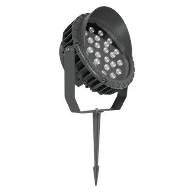 LEDTM® TREEVINA 90359 Φωτιστικό Σποτ με Αντιθαμβωτική Γρίλια για Φυτά - Δέντρα με Βάση Κήπου / Καρφωτό LED 24W 2040lm 10° DC 24V Αδιάβροχο IP65 Ultra Θερμό Λευκό 2200K Dimmable - Bridgelux SMD Chip - Γκρι Ανθρακί - Μ21.5 x Π18.3 x Υ14cm - 3 Χρόνια Εγγύηση