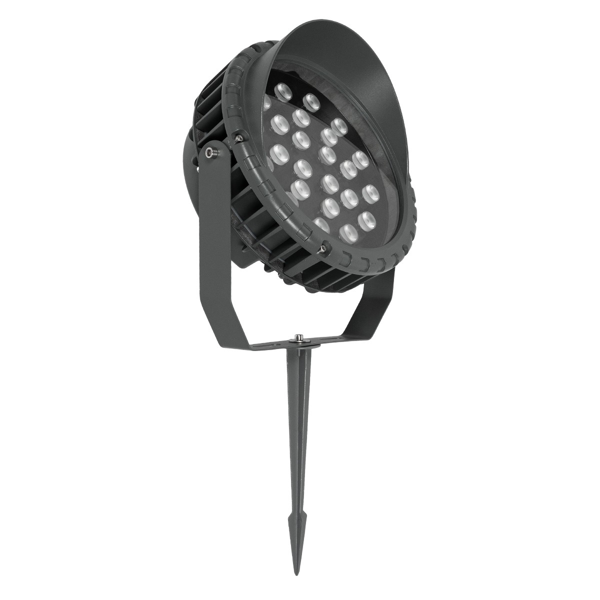 LEDTM® TREEVINA 90359 Φωτιστικό Σποτ με Αντιθαμβωτική Γρίλια για Φυτά - Δέντρα με Βάση Κήπου / Καρφωτό LED 24W 2040lm 10° DC 24V Αδιάβροχο IP65 Ultra Θερμό Λευκό 2200K Dimmable - Bridgelux SMD Chip - Γκρι Ανθρακί - Μ21.5 x Π18.3 x Υ14cm - 3 Χρόνια Εγγύηση