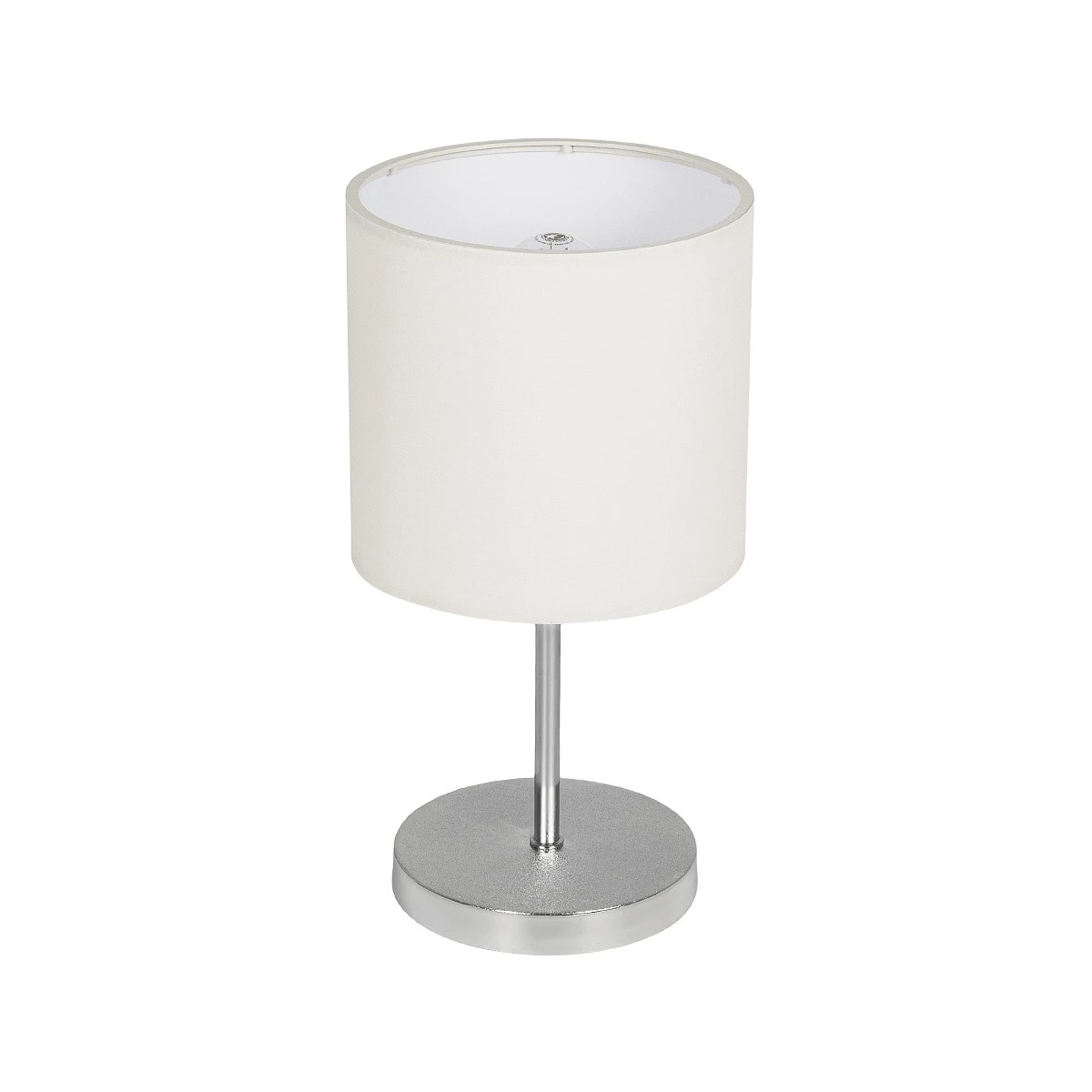 LEDTM® GLOSSY 204-0077 Μοντέρνο Επιτραπέζιο Φωτιστικό Πορτατίφ με Ντουί 1 x E27 AC 220-240V IP20 - Ασημί & Μπεζ - Μ19 x Π19 x Υ36cm