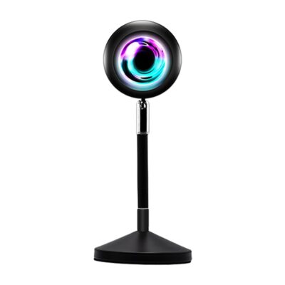 LEDTM® SUNSET GLB-106-0022 Επιτραπέζιο Φωτιστικό Πορτατίφ Προτζέκτορας Sunset με RF Ασύρματο Χειριστήριο & Λειτουργία μέσω WiFi APP LED 6W 360lm 60° AC 220-240V IP20 Πολύχρωμο RGB Dimmable - Sanan SMD Chip - Μαύρο - Μ10 x Π10 x Υ27cm - 2 Χρόνια Εγγύηση