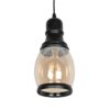 LEDTM® OLIVER 999-0188 Vintage Κρεμαστό Φωτιστικό Οροφής με Ντουί 1 x E27 AC 220-240V IP20 - Μελί & Μαύρο - Μ14 x Π14 x Υ30cm