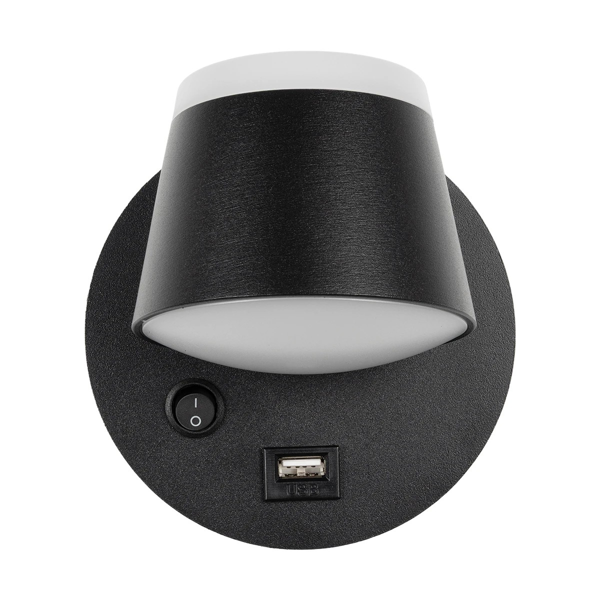 LEDTM® REGENCY 61373 Μοντέρνο Φωτιστικό Τοίχου - Απλίκα Ξενοδοχείου Reading Light με Φορτιστή USB 3A LED 8W 920lm 120° AC 220-240V IP20 Φυσικό Λευκό 4500K - Bridgelux SMD Chip & TÜV SÜD Driver - Μαύρο Ματ - Μ12 x Π12 x Υ13cm - 3 Χρόνια Εγγύηση - Image 2