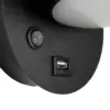 LEDTM® REGENCY 61373 Μοντέρνο Φωτιστικό Τοίχου - Απλίκα Ξενοδοχείου Reading Light με Φορτιστή USB 3A LED 8W 920lm 120° AC 220-240V IP20 Φυσικό Λευκό 4500K - Bridgelux SMD Chip & TÜV SÜD Driver - Μαύρο Ματ - Μ12 x Π12 x Υ13cm - 3 Χρόνια Εγγύηση - Image 5