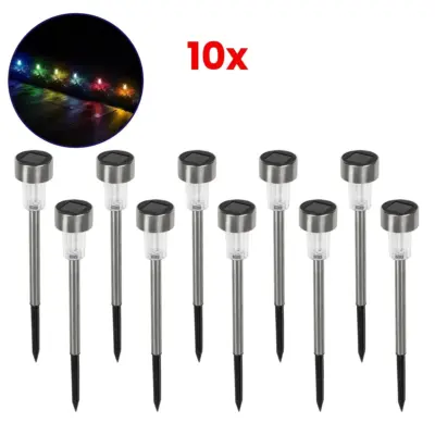 LEDTM® SOLARDECOR 71522 Διακοσμητικό Φωτιστικό Κήπου LED 1W 30lm 180° DC 5V με Φωτοβολταϊκό Panel 5V 0.1W & Επαναφορτιζόμενη Μπαταρία Li-ion 3.2V 600mAh Αδιάβροχο IP65 Πολύχρωμο RGB - Πακέτο 10 Τεμαχίων - Μ4.7 x Π4.7 x Υ29.5cm - 2 Χρόνια Εγγύηση