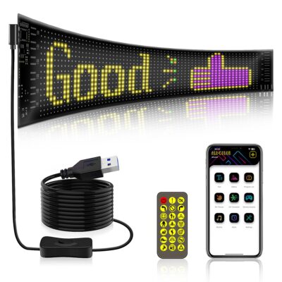 LEDTM® MATRIX GLB-106-0002 Εύκαμπτη Κυλιόμενη Ψηφιακή Επιγραφή 37.4x9.2cm P5 64x16 Pixel LED 10W DC 5V 2A με USB 2.0 Αδιάβροχο IP65 Πολύχρωμο RGB - Bluetooth Control μέσω iPIXEL APP - Μ37.4 x Π0.2 x Υ9.2cm - 2 Χρόνια Εγγύηση