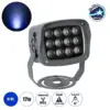 LEDTM® FLOODXENA 90124 Προβολέας Σποτ Wall Washer LED 12W 1020lm 10° AC 220-240V Αδιάβροχο IP65 Μπλε - Bridgelux SMD Chip - Γκρι Ανθρακί - Μ13.5 x Π11 x Υ15cm - 3 Χρόνια Εγγύηση