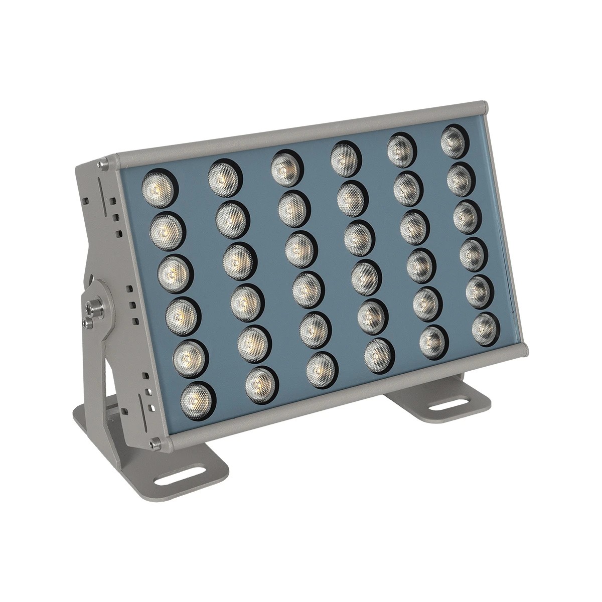 LEDTM® FLOODHENO 999-0263 Προβολέας Σποτ Wall Washer LED 24W 2040lm 30° AC 220-240V Αδιάβροχο IP67 Ultra Θερμό Λευκό 2200K - Bridgelux SMD Chip - Γκρι - Μ24 x Π11 x 16.5cm - 3 Χρόνια Εγγύηση