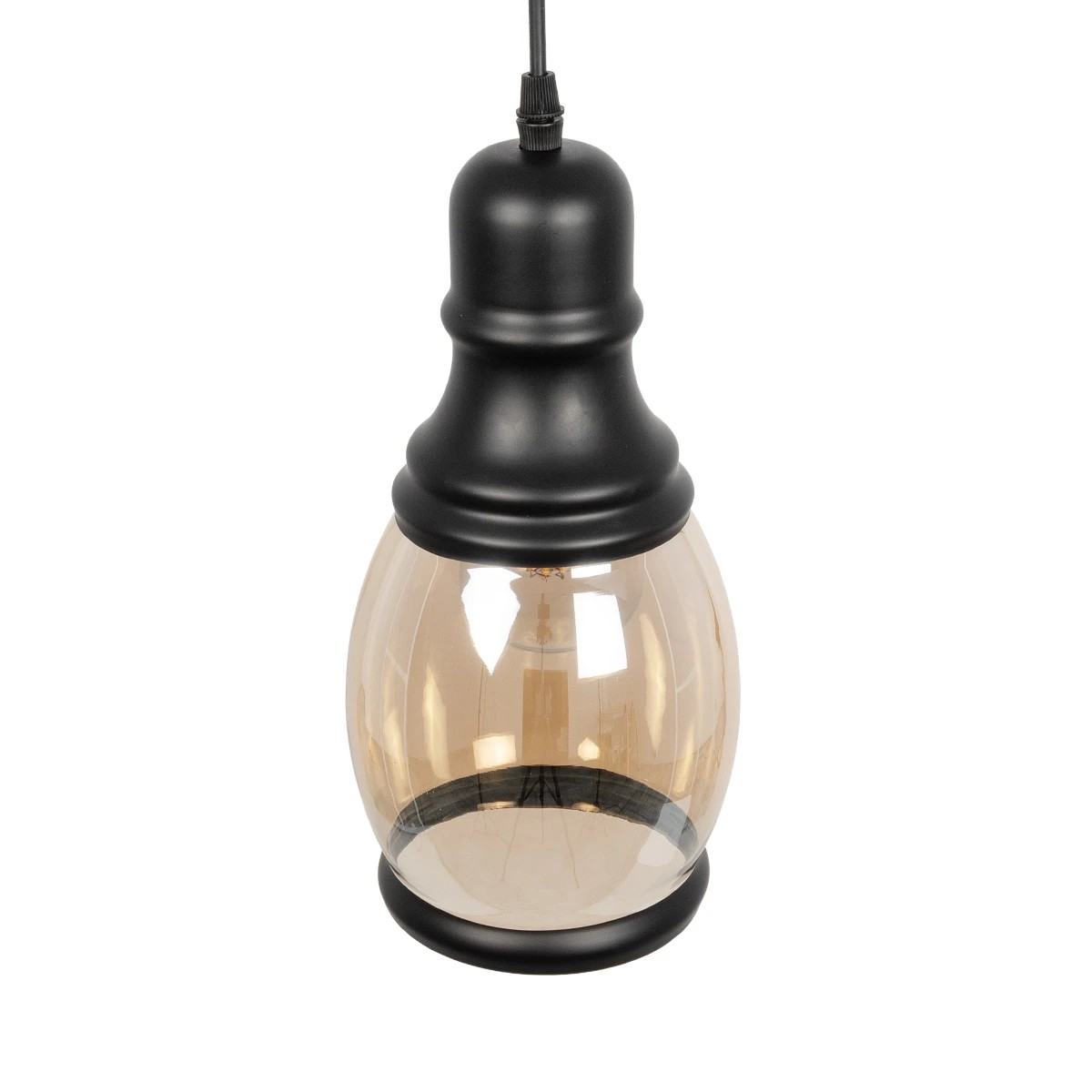 LEDTM® OLIVER 999-0188 Vintage Κρεμαστό Φωτιστικό Οροφής με Ντουί 1 x E27 AC 220-240V IP20 - Μελί & Μαύρο - Μ14 x Π14 x Υ30cm - Image 6