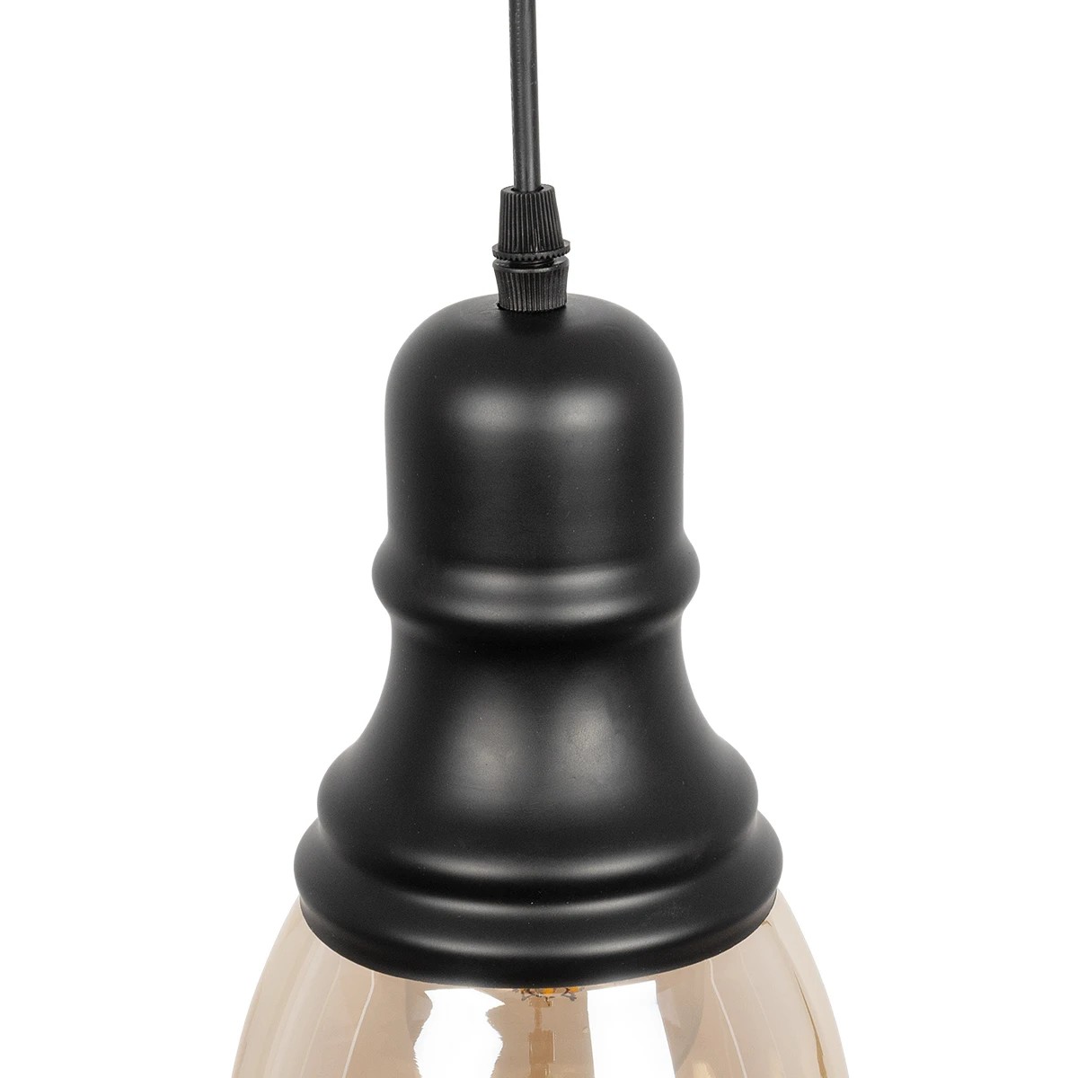 LEDTM® OLIVER 999-0188 Vintage Κρεμαστό Φωτιστικό Οροφής με Ντουί 1 x E27 AC 220-240V IP20 - Μελί & Μαύρο - Μ14 x Π14 x Υ30cm - Image 7