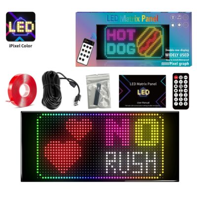 LEDTM® MATRIX GLB-106-0006 Κυλιόμενη Ψηφιακή Επιγραφή / Κορνίζα 27x12cm P4 48x24 Pixel LED 10W AC 220-240V Αδιάβροχο IP65 Πολύχρωμο RGB - Bluetooth Control μέσω iPIXEL APP - Μ28 x Π0.4 x Υ12cm - 2 Χρόνια Εγγύηση