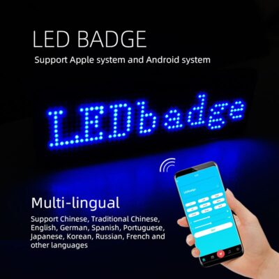 Alternative view of LEDTM® MATRIX GLB-106-0015 Κυλιόμενη Ψηφιακή Ετικέτα Ονόματος 9.3x6cm P1.7 48x12 Pixel LED 0.5W DC 5V με Επαναφορτιζόμενη Μπαταρία Li-ion 3.7V 200mAh IP20 Πολύχρωμο RGB - Bluetooth Control μέσω iPIXEL APP - Μ9.5 x Π3 x Υ1cm - 2 Χρόνια Εγγύηση