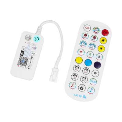 LEDTM® SP611E 73451 RF & WiFi 2.4G Ψηφιακός Pixel Addressable Controller DC 5-12-24V IP20 - RF & WiFi 2.4G & Bluetooth - SPI/TTL Protocol 2048 IC - Μ6.5 x Π3.3 x Υ1.5cm - 2 Χρόνια Εγγύηση