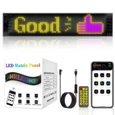 Alternative view of LEDTM® MATRIX GLB-106-0002 Εύκαμπτη Κυλιόμενη Ψηφιακή Επιγραφή 37.4x9.2cm P5 64x16 Pixel LED 10W DC 5V 2A με USB 2.0 Αδιάβροχο IP65 Πολύχρωμο RGB - Bluetooth Control μέσω iPIXEL APP - Μ37.4 x Π0.2 x Υ9.2cm - 2 Χρόνια Εγγύηση