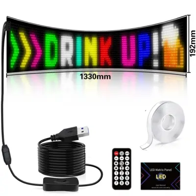 Alternative view of LEDTM® MATRIX GLB-106-0004 Εύκαμπτη Κυλιόμενη Ψηφιακή Επιγραφή 133x19.2cm P9 144x16 Pixel LED 10W DC 5V 2A με USB 2.0 Αδιάβροχο IP65 Πολύχρωμο RGB - Bluetooth Control μέσω iPIXEL APP - Μ133 x Π0.4 x Υ19.2cm - 2 Χρόνια Εγγύηση