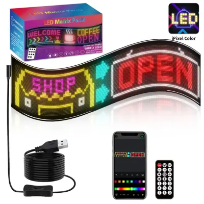 Alternative view of LEDTM® MATRIX GLB-106-0011 Εύκαμπτη Κυλιόμενη Ψηφιακή Επιγραφή 93x20cm P4.5 192x32 Pixel LED 20W AC 220-240V Αδιάβροχο IP65 Πολύχρωμο RGB - Bluetooth Control μέσω iPIXEL APP - Μ93 x Π0.4 x Υ20cm - 2 Χρόνια Εγγύηση