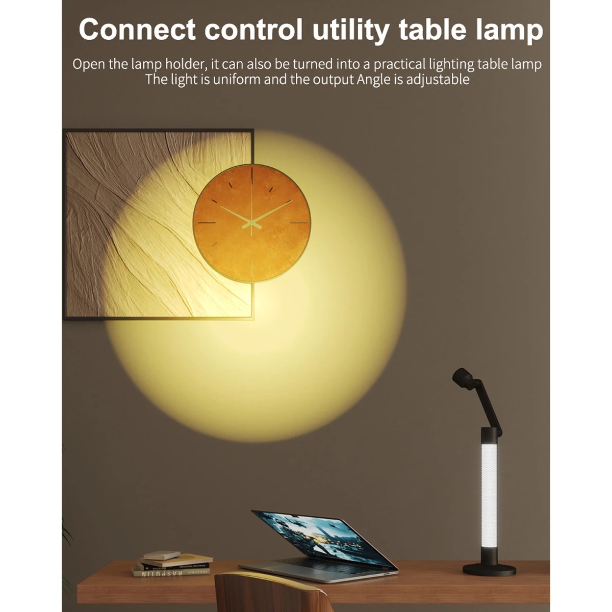 LEDTM® DESTINY GLB-106-0020 Επιτραπέζιο Φωτιστικό Πορτατίφ με RF Ασύρματο Χειριστήριο & Λειτουργία μέσω WiFi APP LED 10W 600lm 180° AC 220-240V IP20 Πολύχρωμο RGB Dimmable - Sanan SMD Chip - Μαύρο - Μ14 x Π14 x Υ50cm - 2 Χρόνια Εγγύηση - Image 7