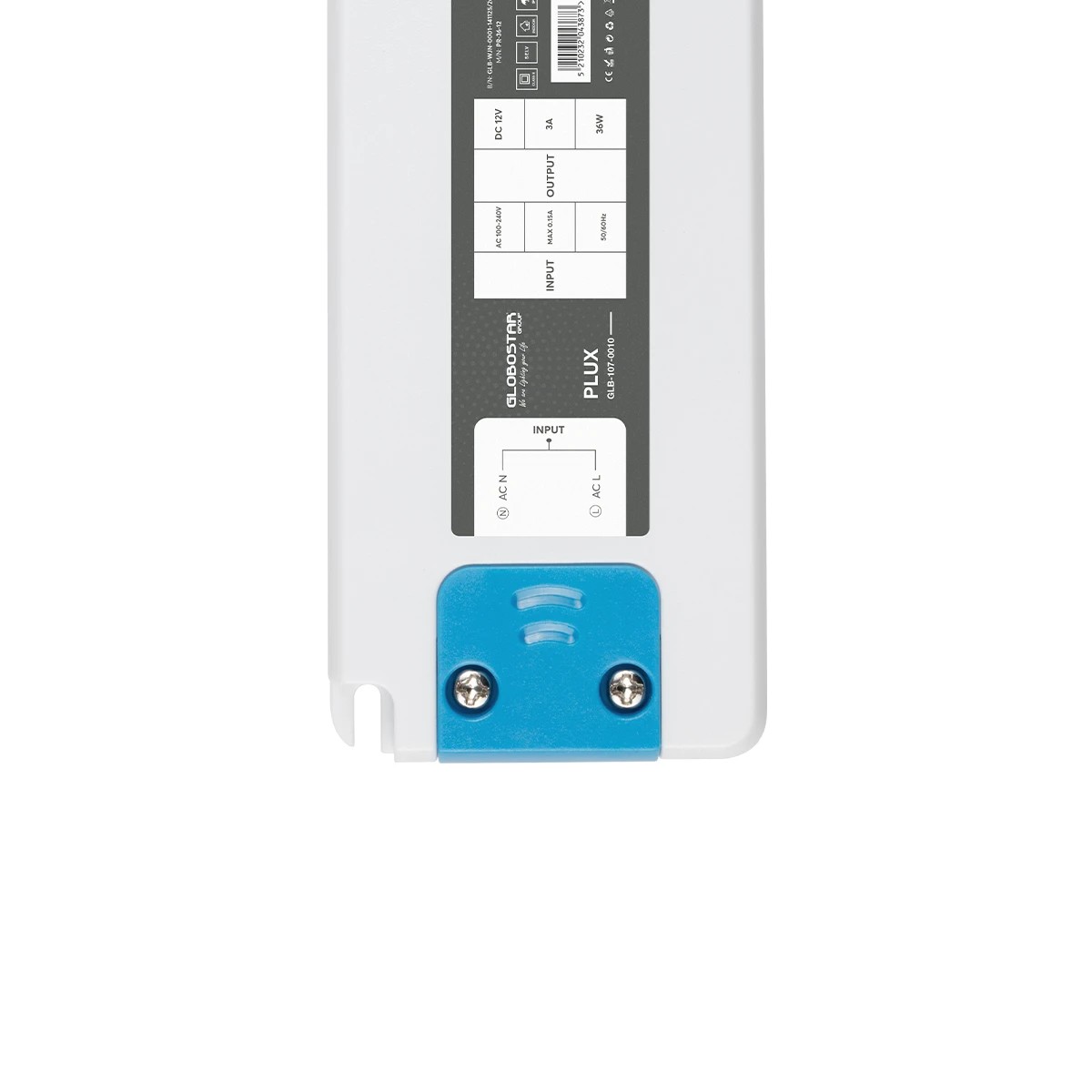 LEDTM® PLUX GLB-107-0010 Τροφοδοτικό/Μετασχηματιστής Class II SELV 36W 3A AC 220-240V σε DC 12V IP20 - Λευκό Ματ - Μ12.8 x Π5 x Υ1.5cm - 3 Χρόνια Εγγύηση - Image 4