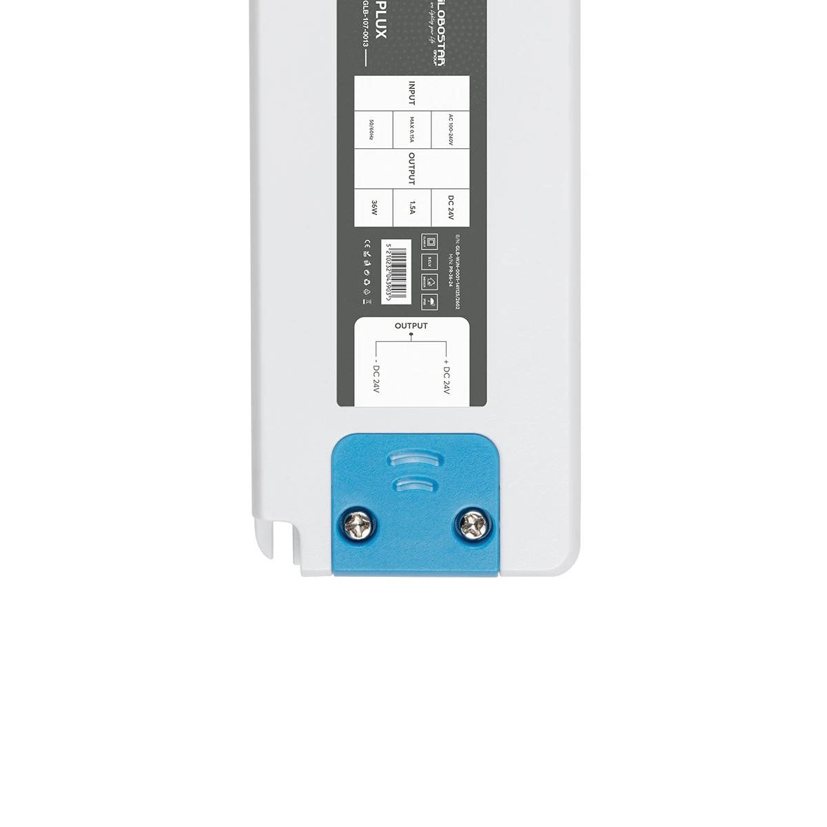 LEDTM® PLUX GLB-107-0013 Τροφοδοτικό/Μετασχηματιστής Class II SELV 36W 1.5A AC 220-240V σε DC 24V IP20 - Λευκό Ματ - Μ12.8 x Π5 x Υ1.5cm - 3 Χρόνια Εγγύηση - Image 5