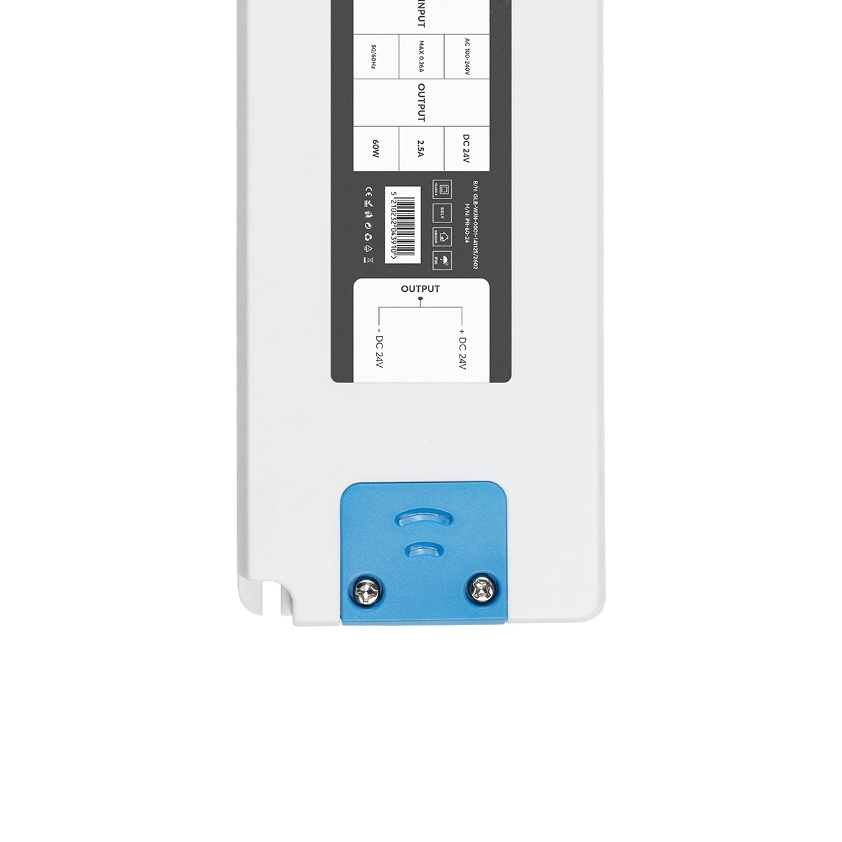 LEDTM® PLUX GLB-107-0014 Τροφοδοτικό/Μετασχηματιστής Class II SELV 60W 2.5A AC 220-240V σε DC 24V IP20 - Λευκό Ματ - Μ18.5 x Π6.4 x Υ2.2cm - 3 Χρόνια Εγγύηση - Image 5