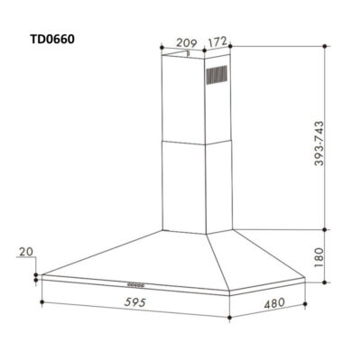 Απορροφητήρας Κουζίνας Καμινάδα 60cm Telemax TD0660 Inox