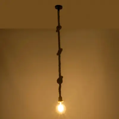 Alternative view of LEDTM® ROPE 01018 Boho Κρεμαστό Φωτιστικό Οροφής με Ντουί 1 x E27 AC 220-240V IP20 - Μπεζ - Μ3.5 x Π3.5 x Υ200cm