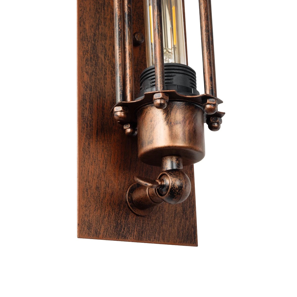 LEDTM® BESPOKE 01565 Vintage Φωτιστικό Τοίχου - Απλίκα με Ντουί 2 x E27 AC 220-240V IP20 - Χάλκινο Εφέ Σκουριάς - Μ10 x Π11 x Υ47cm - Image 7