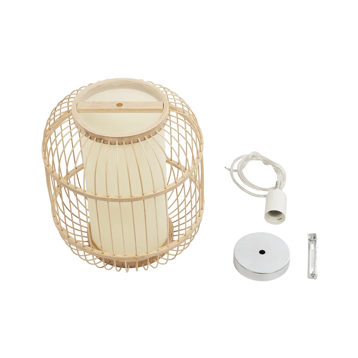 LEDTM® HIBISCUS 01633 Boho Κρεμαστό Φωτιστικό Οροφής με Ντουί 1 x E27 AC 220-240V IP20 - Μπεζ - Μ26 x Π26 x Y32cm - Image 9