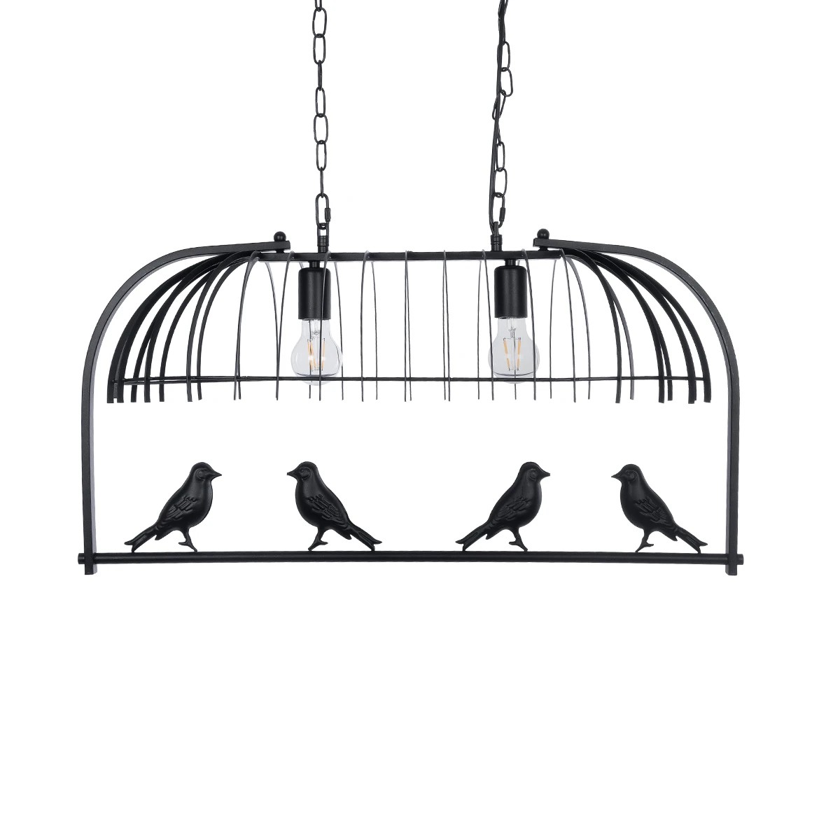 LEDTM® NEST 01643 Vintage Κρεμαστό Φωτιστικό Οροφής με Ντουί 2 x E27 AC 220-240V IP20 - Μαύρο & Πράσινο - Μ76 x Π36 x Y37cm - Image 13