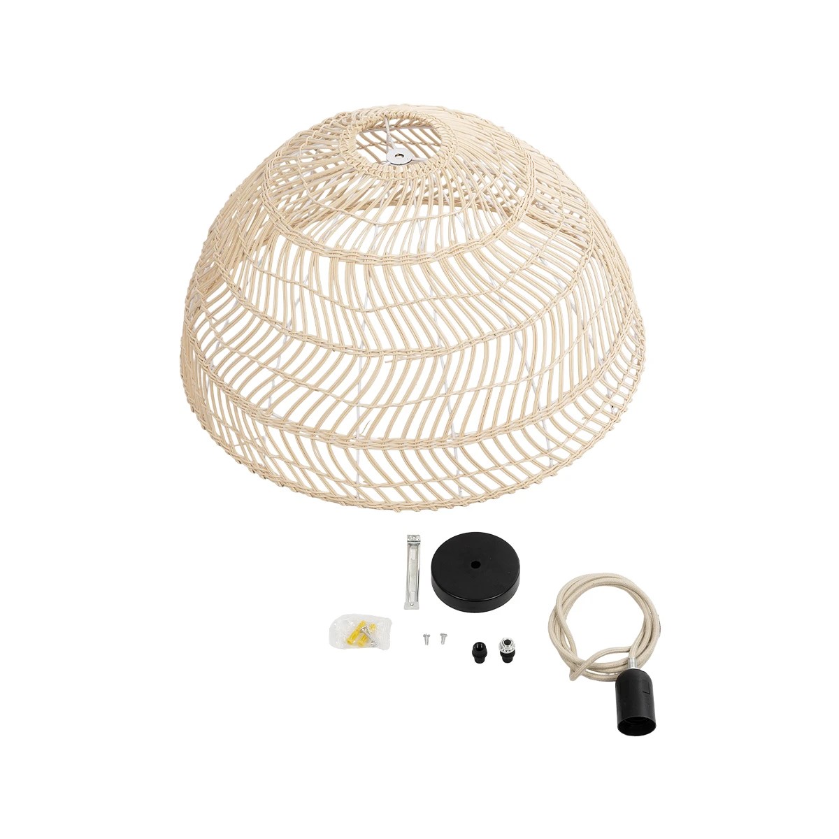 LEDTM® COMORES 01728 Boho Κρεμαστό Φωτιστικό Οροφής με Ντουί 1 x E27 AC 220-240V IP20 - Μπεζ - Μ60 x Π60 x Y30cm - Image 10
