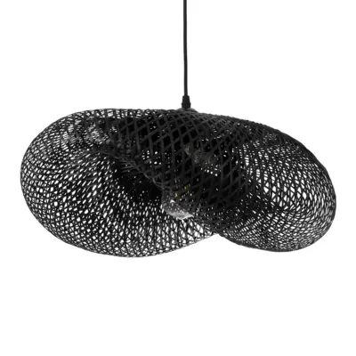 LEDTM® MEXICO 02201 Boho Κρεμαστό Φωτιστικό Οροφής με Ντουί 1 x E27 AC 220-240V IP20 - Μαύρο - Μ65 x Π45 x Υ18cm