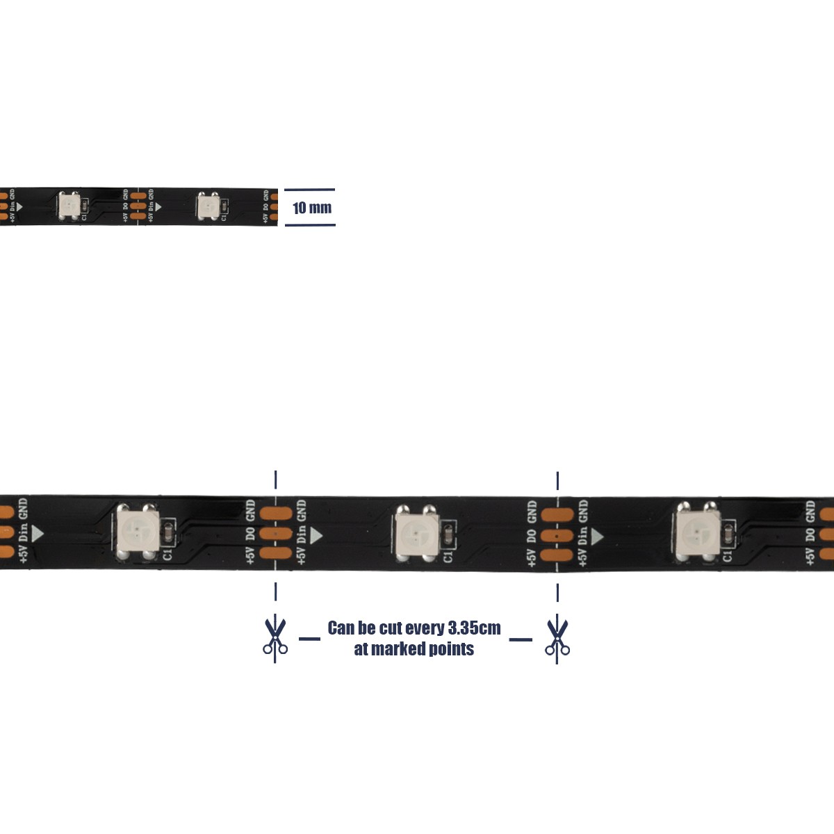 LEDTM® DIGISTRIP 90758 Σετ Ψηφιακής Pixel Addressable Ταινίας με RF Ασύρματο Χειριστήριο & Λειτουργία μέσω WiFi APP LED 36W/5m 2880lm/5m 120° DC 5V με USB 2.0 IP20 150 x SMD5050 Chip/5m 150 x Pixel/5m Πολύχρωμο RGB Dimmable SPI/TTL Protocol - Sanan SMD Chip - Μ500 x Π1 x Υ0.2cm - Ρολό 5 Μέτρων - 5 Χρόνια Εγγύηση - Image 10