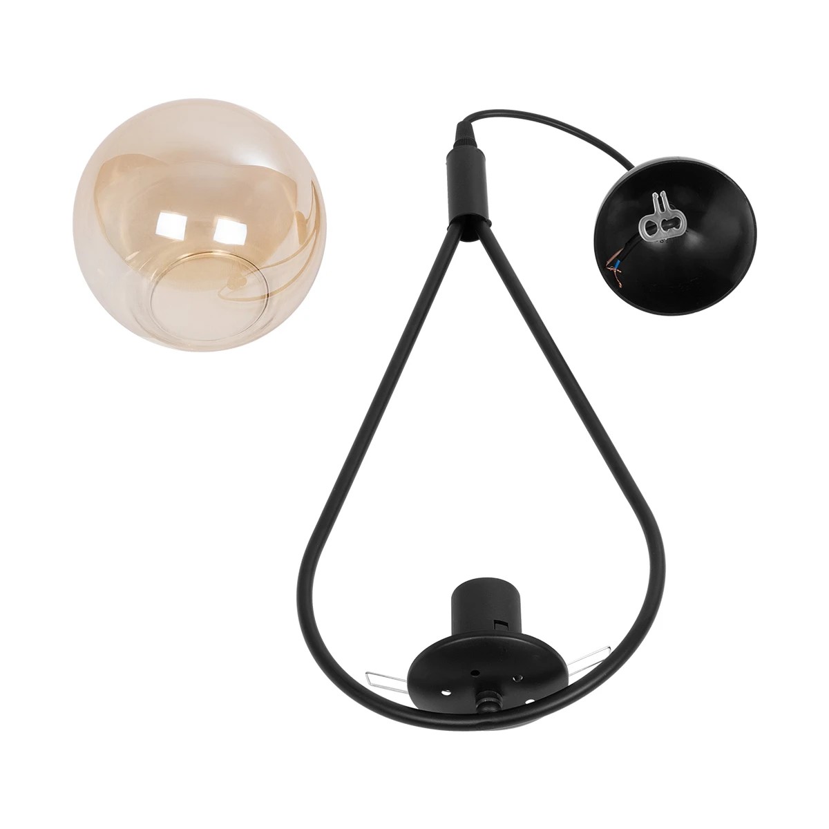 LEDTM® DROP 201-0016 Vintage Κρεμαστό Φωτιστικό Οροφής με Ντουί 1 x E27 AC 220-240V IP20 - Μαύρο & Μελί - Μ20 x Π15 x Υ47cm - Image 10