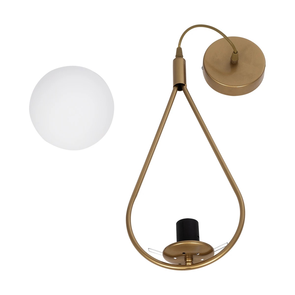 LEDTM® DROP 201-0034 Vintage Κρεμαστό Φωτιστικό Οροφής με Ντουί 1 x E27 AC 220-240V IP20 - Χρυσό & Λευκό - Μ20 x Π15 x Υ47cm - Image 11