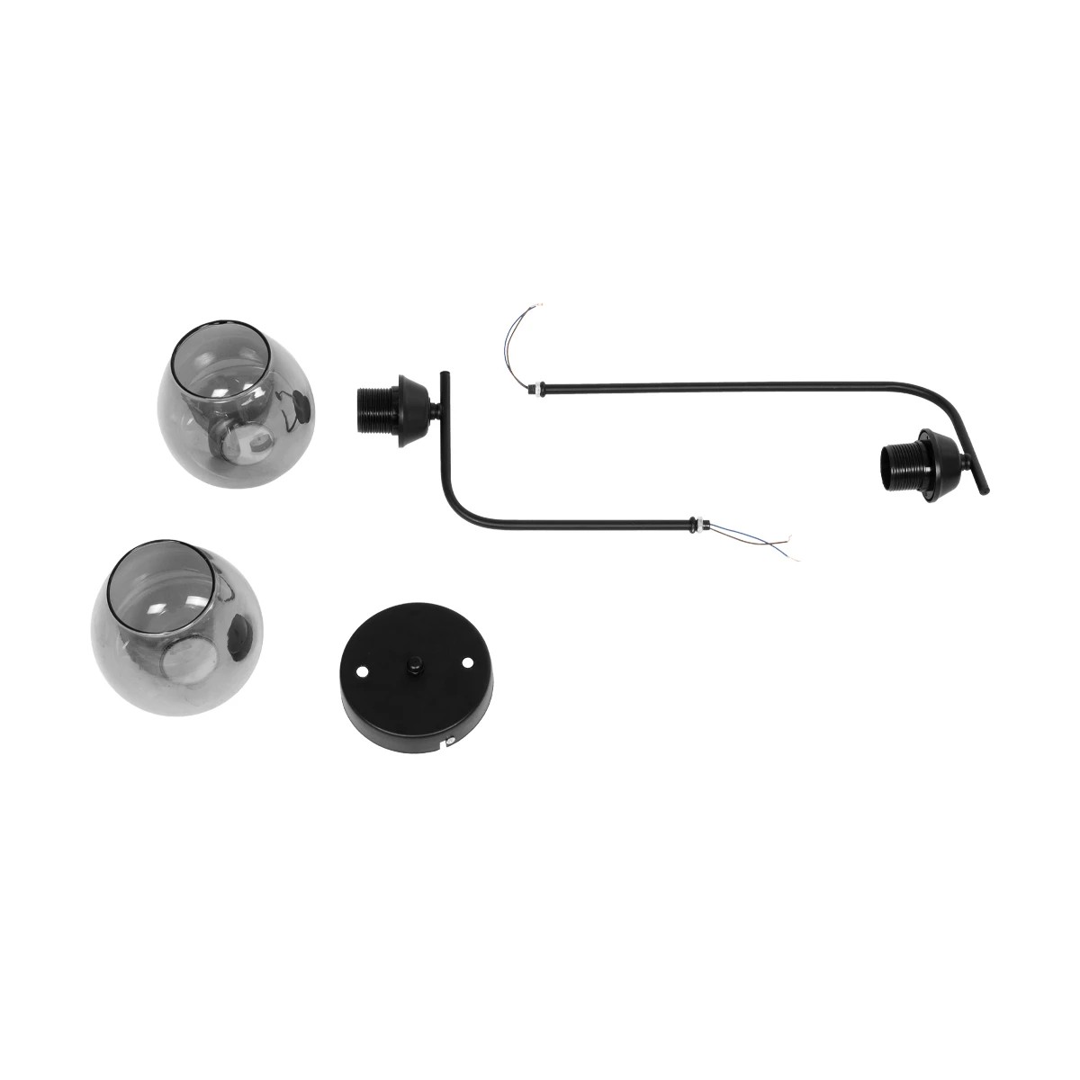 LEDTM® GLOSSA 201-0091 Vintage Φωτιστικό Οροφής με Ντουί 2 x E27 AC 220-240V IP20 - Μαύρο & Μαύρο Φιμέ - Μ40 x Π15 x Υ17cm - Image 9
